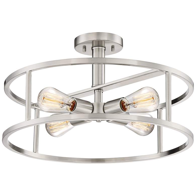 Image 2 Quoizel New Harbor 18"W Brushed Nickel 4-Light Ceiling Light