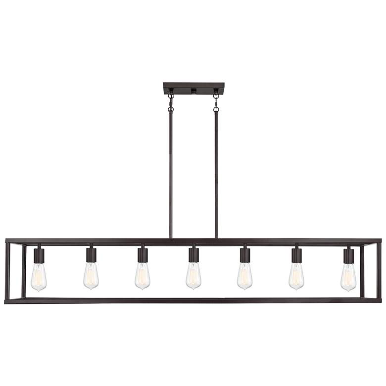 Image 4 Quoizel New Harbor 52" Wide Bronze Kitchen Island Linear Chandelier more views