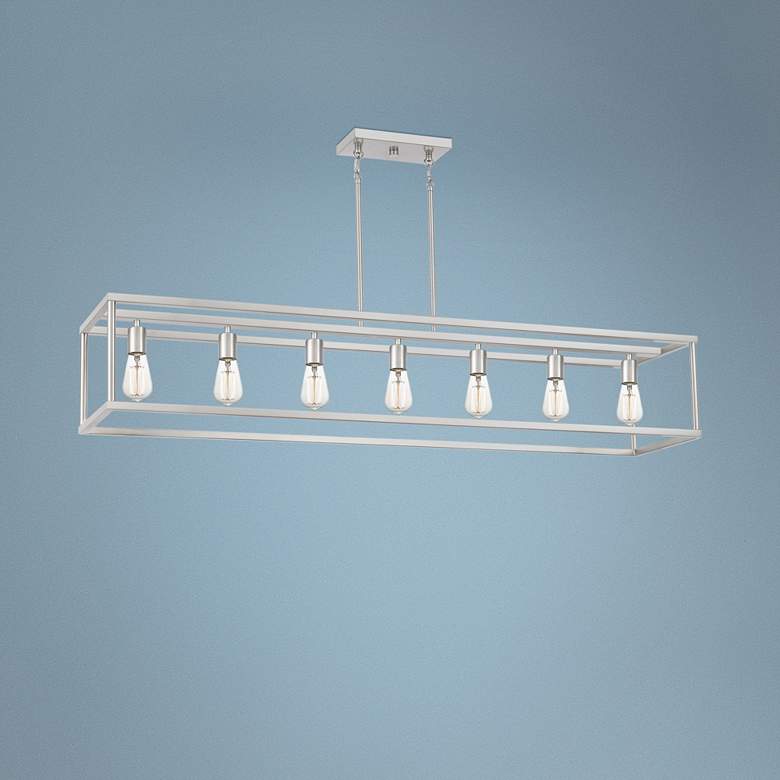 Image 1 Quoizel New Harbor 52" Wide Nickel Kitchen Island Light Chandelier