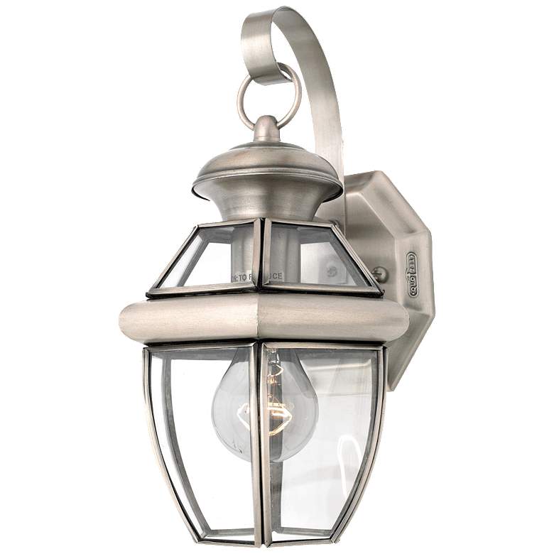 Image 1 Quoizel Newbury 11.5" Pewter Traditional Lantern Outdoor Wall Light