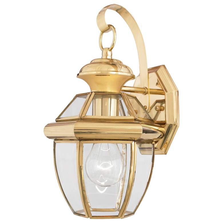 Image 1 Quoizel Newbury 11 1/2" High Brass Finish Traditional Outdoor Lantern