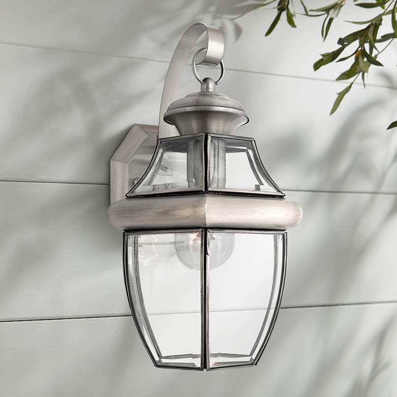 Image 1 Quoizel Newbury 14" High Pewter Outdoor Wall Light