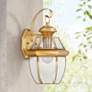 Quoizel Newbury 14" High Polished Brass Outdoor Wall Light