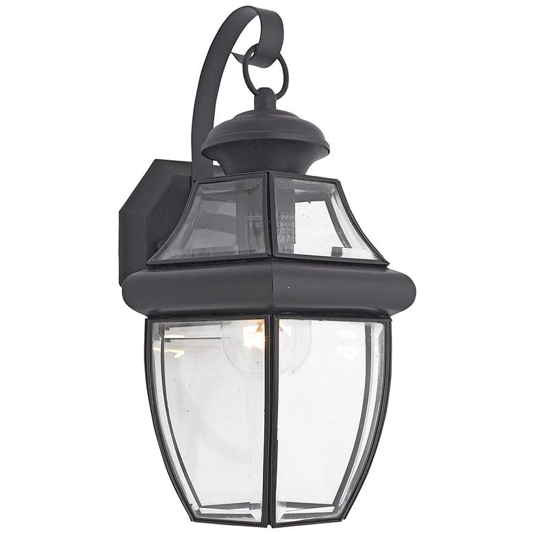 Image 1 Quoizel Newbury 14 inchH Mystic Black Outdoor Lantern Wall Light