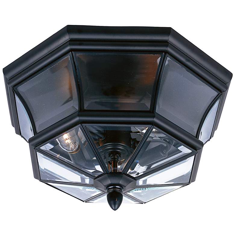 Image 1 Quoizel Newbury 15 1/4" Wide Black Outdoor Ceiling Light