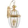 2_Quoizel Newbury 20" High Polished Brass 2-Light Outdoor Wall Light