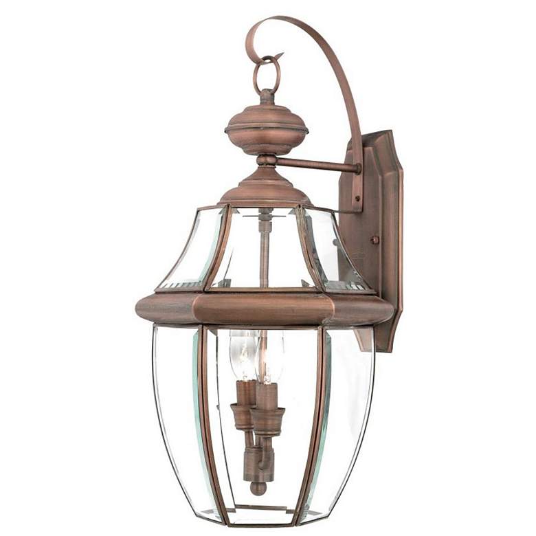 Image 1 Quoizel Newbury 20"H Aged Copper Outdoor Lantern Wall Light