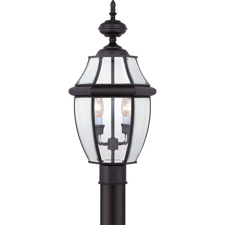 Image 1 Quoizel Newbury 21 inchH Mystic Black 2-Light Outdoor Post Light