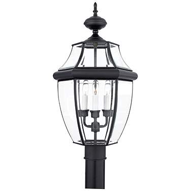 Quoizel Newbury 23" High Mystic Black 3-Light Outdoor Post Light