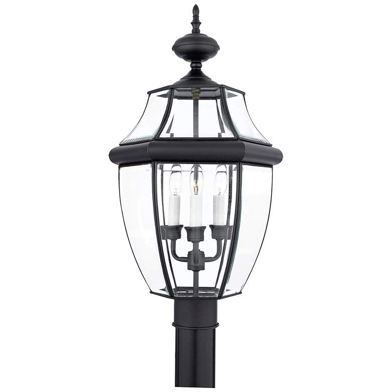 Image 1 Quoizel Newbury 23" High Mystic Black 3-Light Outdoor Post Light