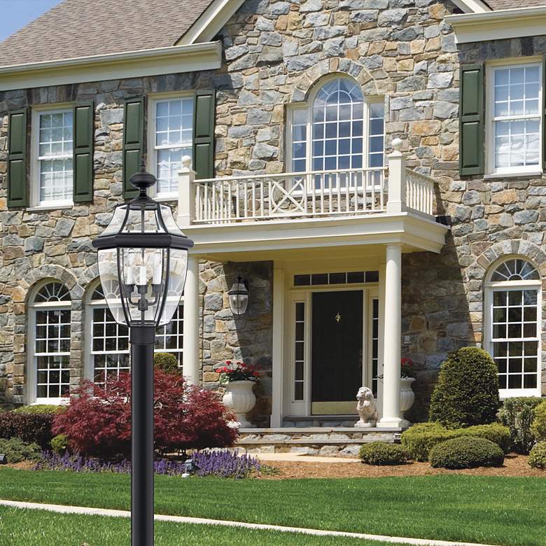 Image 4 Quoizel Newbury 23" High Mystic Black 3-Light Outdoor Post Light more views