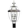 1_Quoizel Newbury 23" High Pewter 3-Light Outdoor Post Light