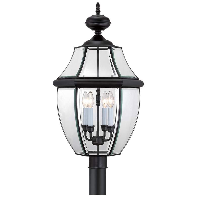 Image 1 Quoizel Newbury 29 1/2 inch High Mystic Black Outdoor Post Light