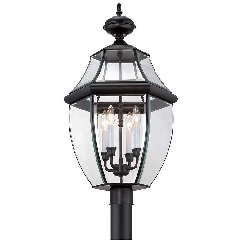 Image 3 Quoizel Newbury 29 1/2 inch High Mystic Black Outdoor Post Light more views