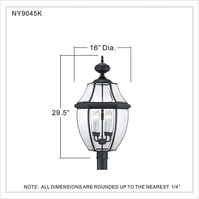 Image 4 Quoizel Newbury 29 1/2 inch High Mystic Black Outdoor Post Light more views