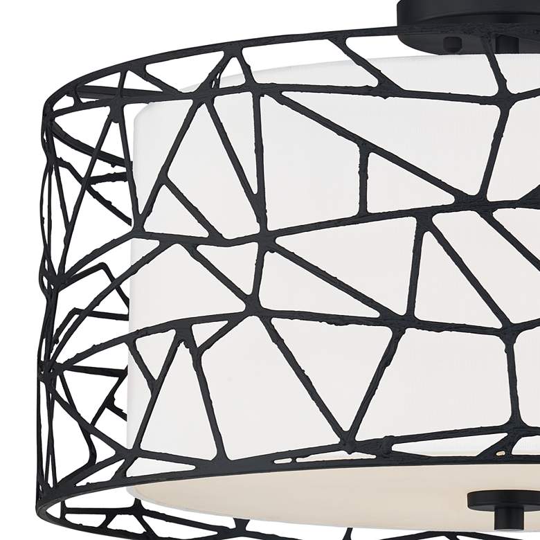 Image 3 Quoizel Newcastle 23 1/2" Wide Matte Black 4-Light Drum Ceiling Light more views