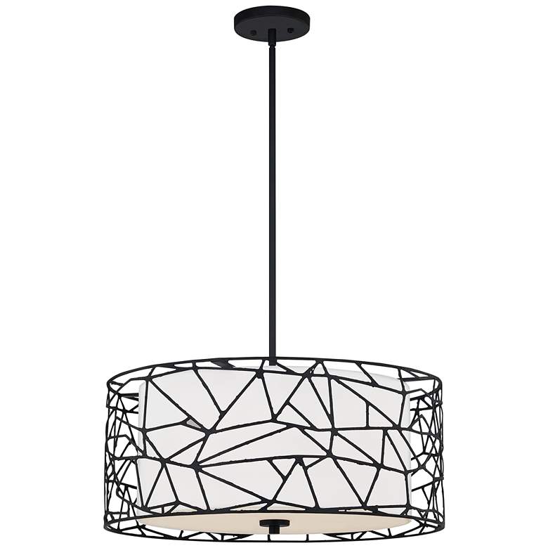 Image 2 Quoizel Newcastle 23 1/2 inch Wide Matte Black 4-Light Pendant