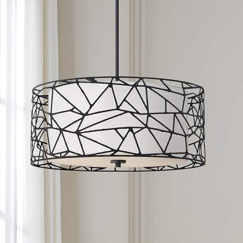 Image 1 Quoizel Newcastle 23 1/2" Wide Matte Black 4-Light Pendant