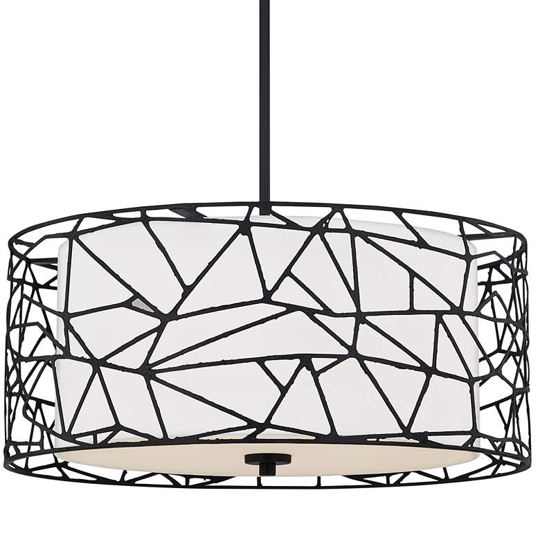 Image 3 Quoizel Newcastle 23 1/2" Wide Matte Black 4-Light Pendant more views
