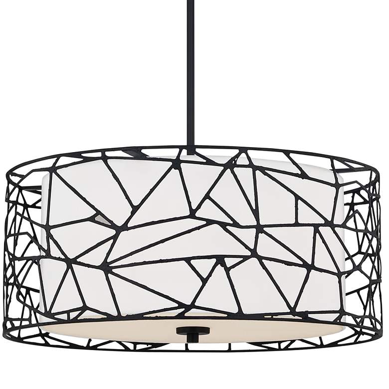 Image 3 Quoizel Newcastle 23 1/2 inch Wide Matte Black 4-Light Pendant more views