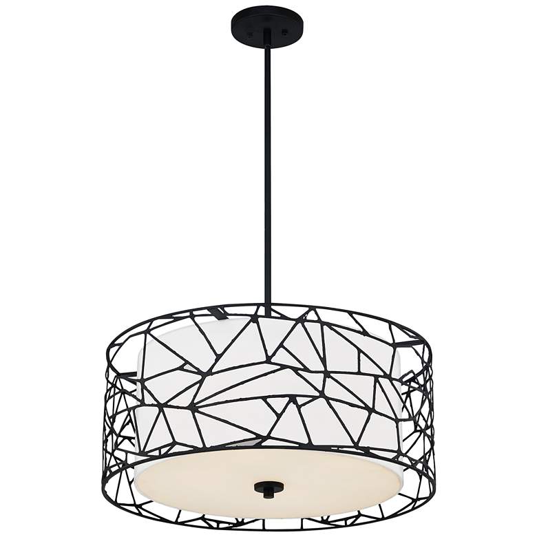 Image 5 Quoizel Newcastle 23 1/2 inch Wide Matte Black 4-Light Pendant more views