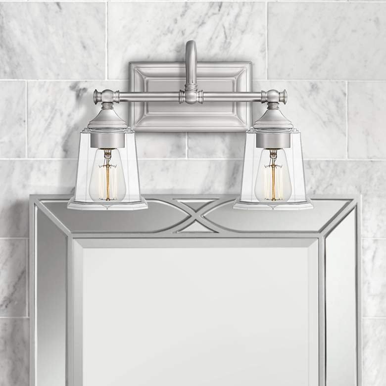 Image 1 Quoizel Nicholas 10" High Brushed Nickel 2-Light Wall Sconce