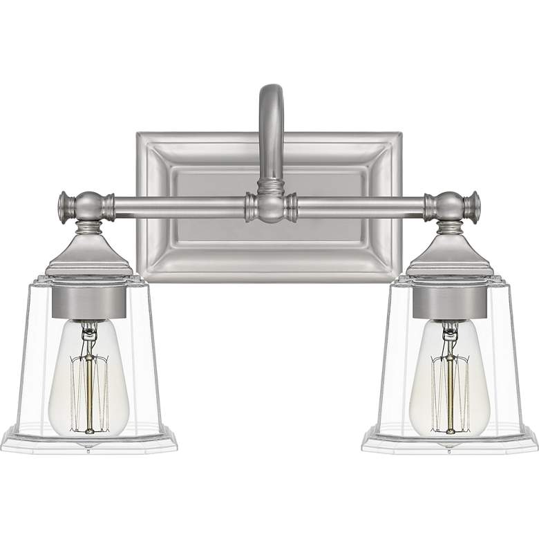 Image 3 Quoizel Nicholas 10" High Brushed Nickel 2-Light Wall Sconce more views