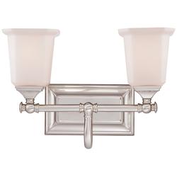 Quoizel Nicholas 10&quot; High Brushed Nickel 2-Light Wall Sconce