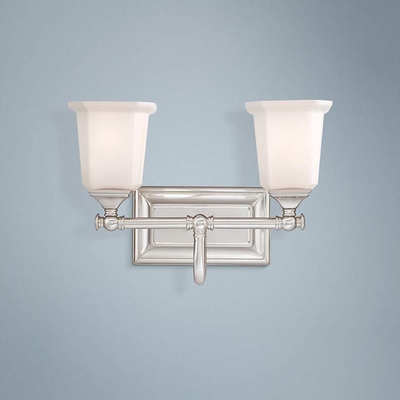 Image 1 Quoizel Nicholas 10" High Brushed Nickel 2-Light Wall Sconce