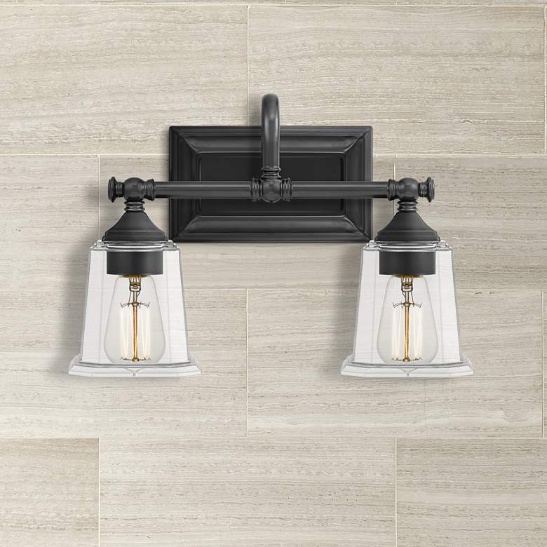 Image 1 Quoizel Nicholas 10" High Earth Black 2-Light Wall Sconce