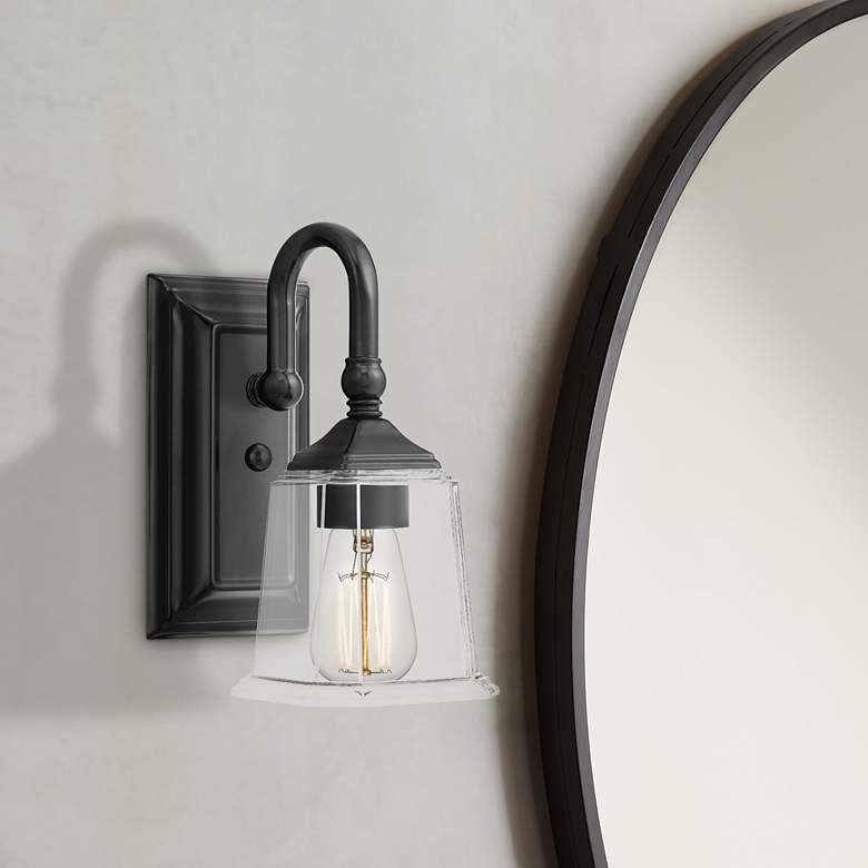 Image 1 Quoizel Nicholas 10" High Earth Black Wall Sconce