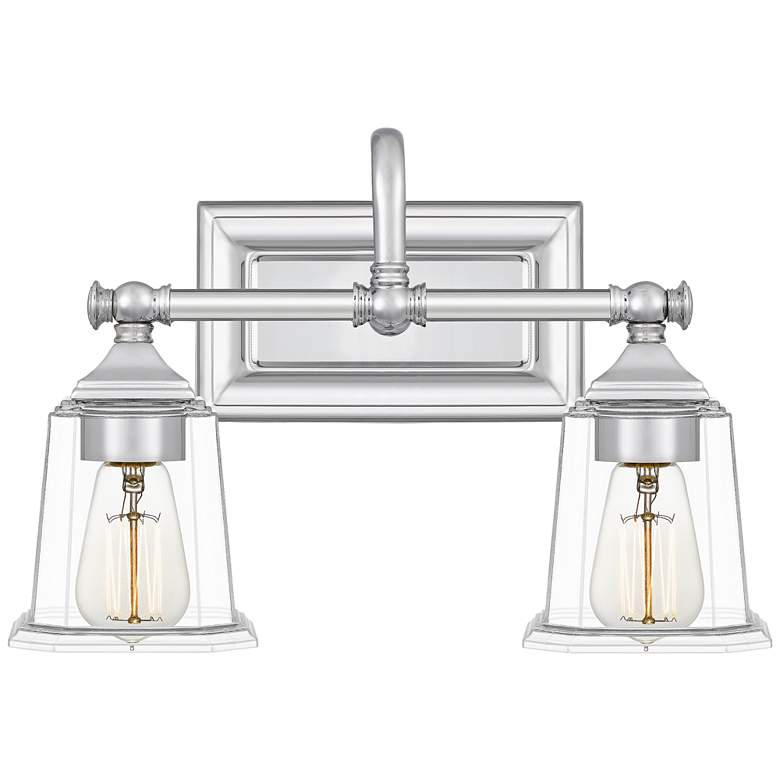 Image 2 Quoizel Nicholas 10 inchH Polished Chrome 2-Light Wall Sconce