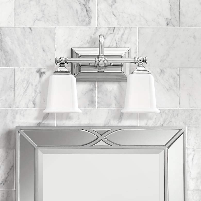 Image 1 Quoizel Nicholas 15" Wide 2-Light Polished Chrome Bathroom Light