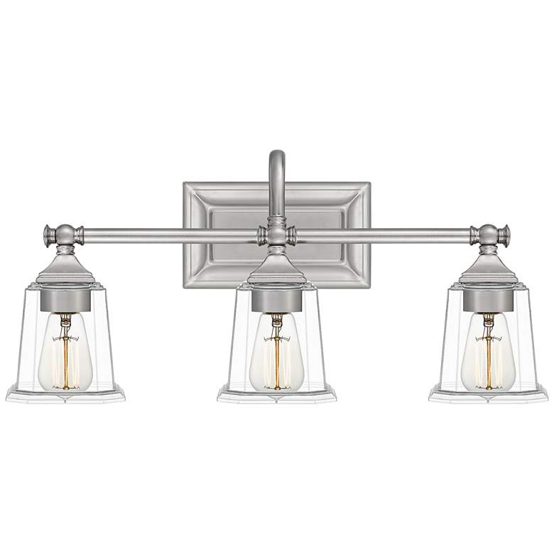 Image 2 Quoizel Nicholas 22" Wide Brushed Nickel 3-Light Bath Light
