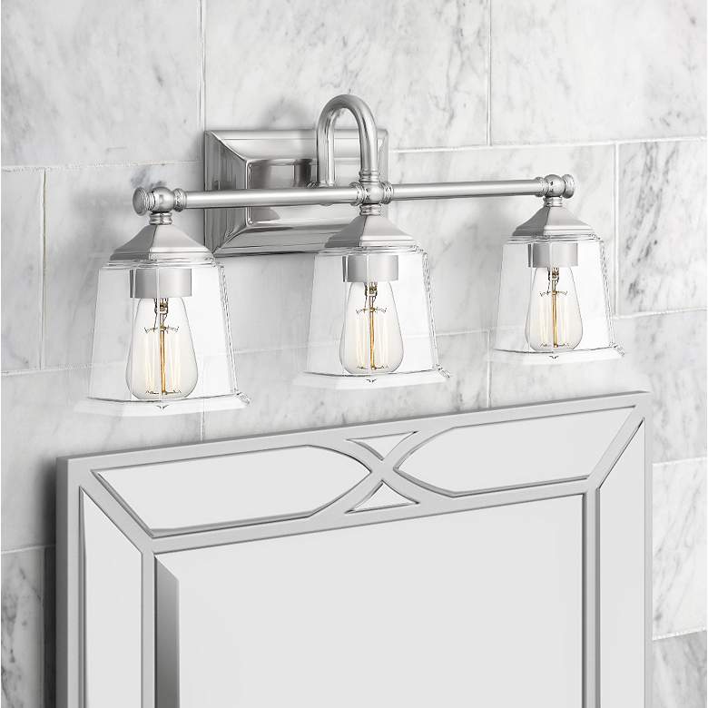 Image 1 Quoizel Nicholas 22" Wide Brushed Nickel 3-Light Bath Light
