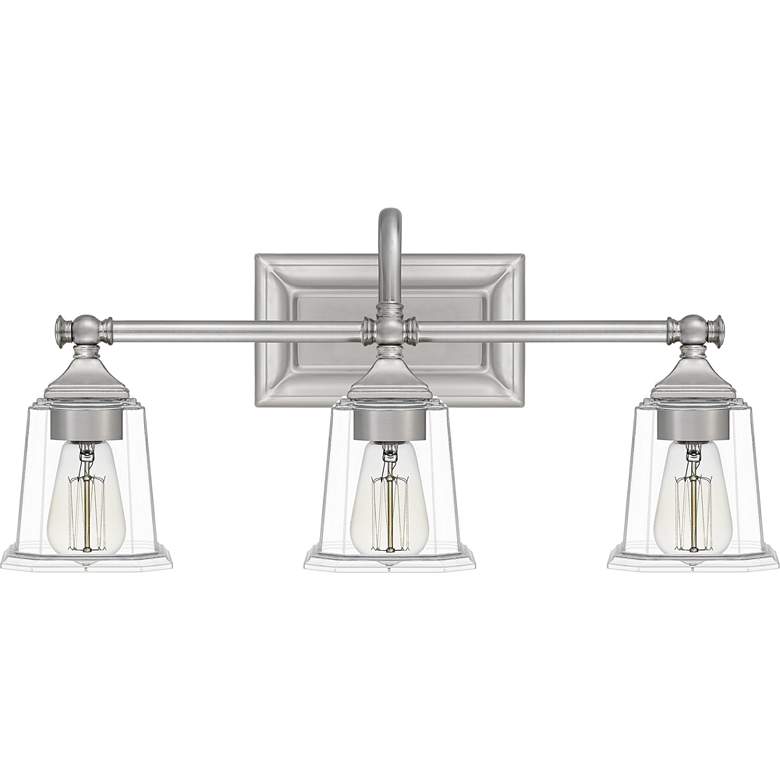 Image 3 Quoizel Nicholas 22" Wide Brushed Nickel 3-Light Bath Light more views