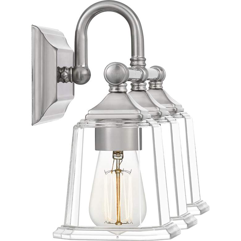 Image 5 Quoizel Nicholas 22" Wide Brushed Nickel 3-Light Bath Light more views