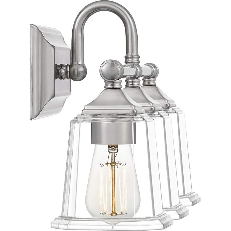 Image 5 Quoizel Nicholas 22 inch Wide Brushed Nickel 3-Light Bath Light more views