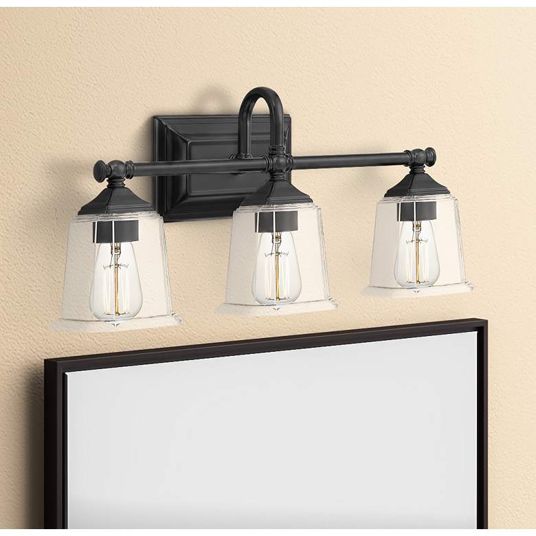 Image 1 Quoizel Nicholas 22" Wide Earth Black 3-Light Vanity Bath Light