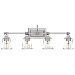 Quoizel Nicholas 30 1/2" Wide Brushed Nickel 4-Light Bath Light