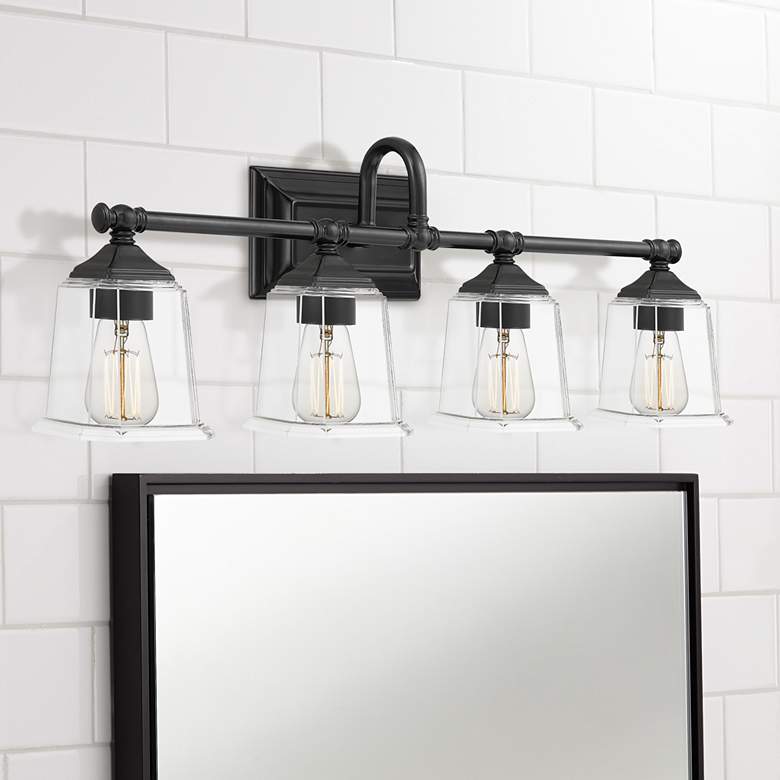 Image 1 Quoizel Nicholas 30 1/2" Wide Earth Black 4-Light Bath Light