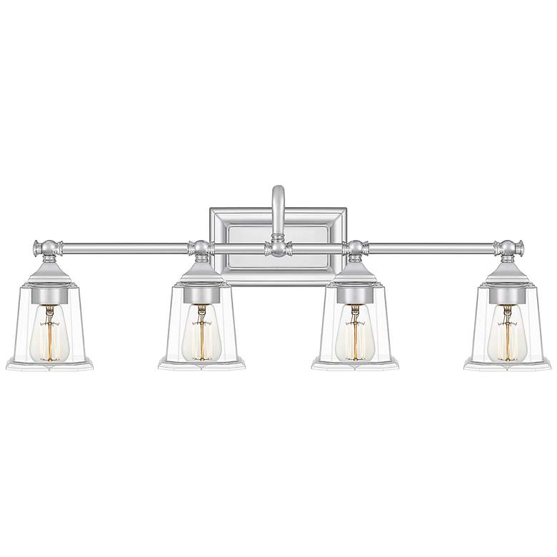 Image 1 Quoizel Nicholas 30 1/2"W Polished Chrome 4-Light Bath Light
