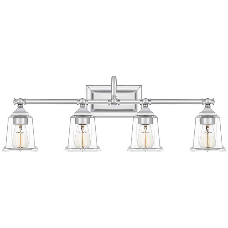 Image 1 Quoizel Nicholas 30 1/2 inchW Polished Chrome 4-Light Bath Light