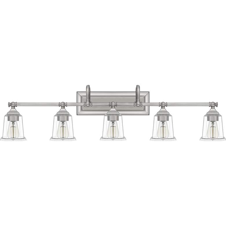 Image 2 Quoizel Nicholas 41 3/4"W Brushed Nickel 5-Light Bath Light more views