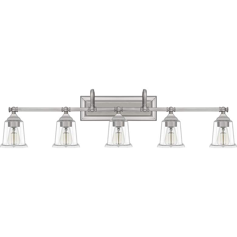 Image 2 Quoizel Nicholas 41 3/4 inchW Brushed Nickel 5-Light Bath Light more views