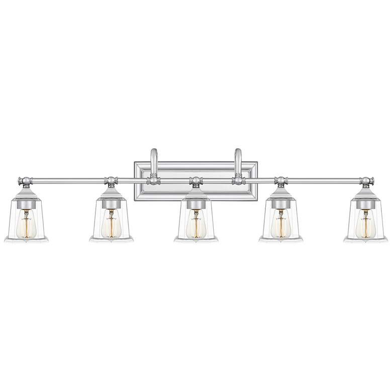 Image 1 Quoizel Nicholas 41 3/4 inchW Polished Chrome 5-Light Bath Light