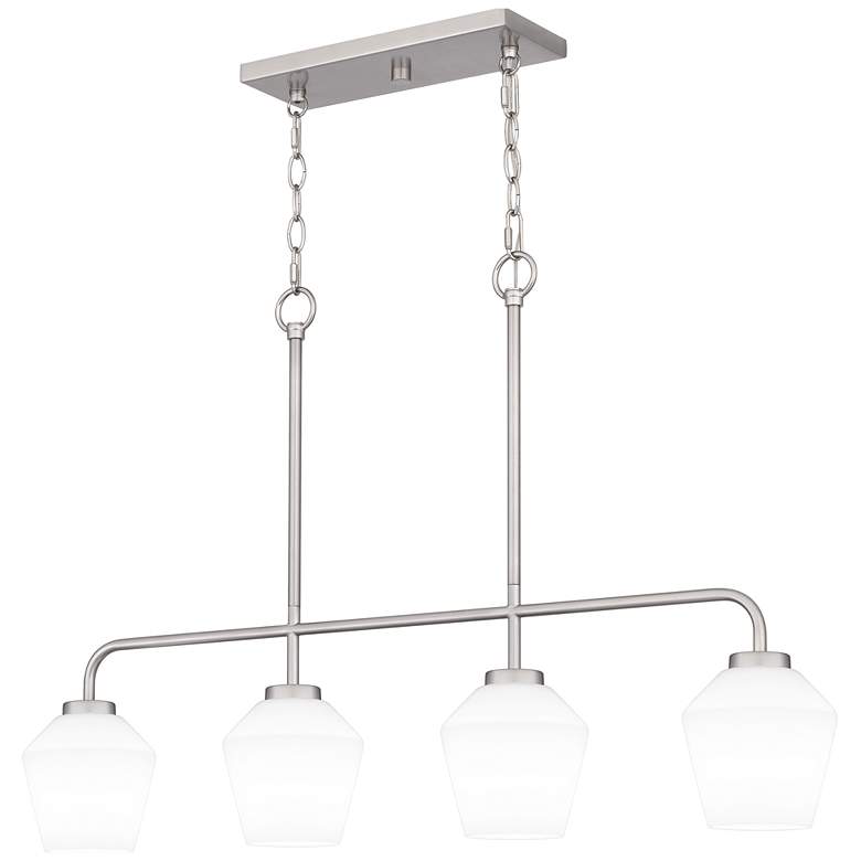 Image 1 Quoizel Nielson 36 inch Wide 4-Light Brushed Nickel Linear Island Light