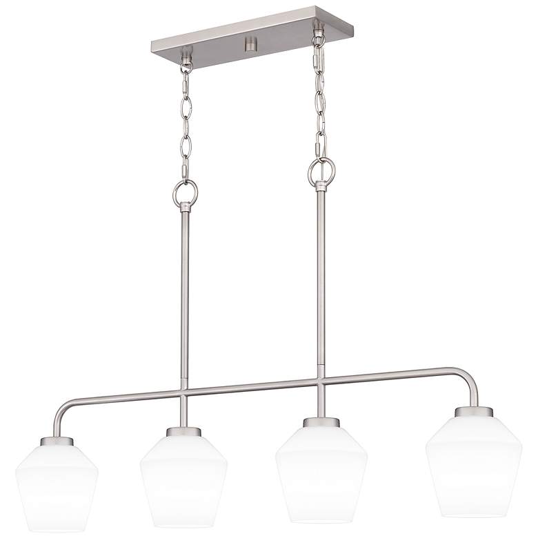 Image 1 Quoizel Nielson 36"W Brushed Nickel 4-Light Island Pendant