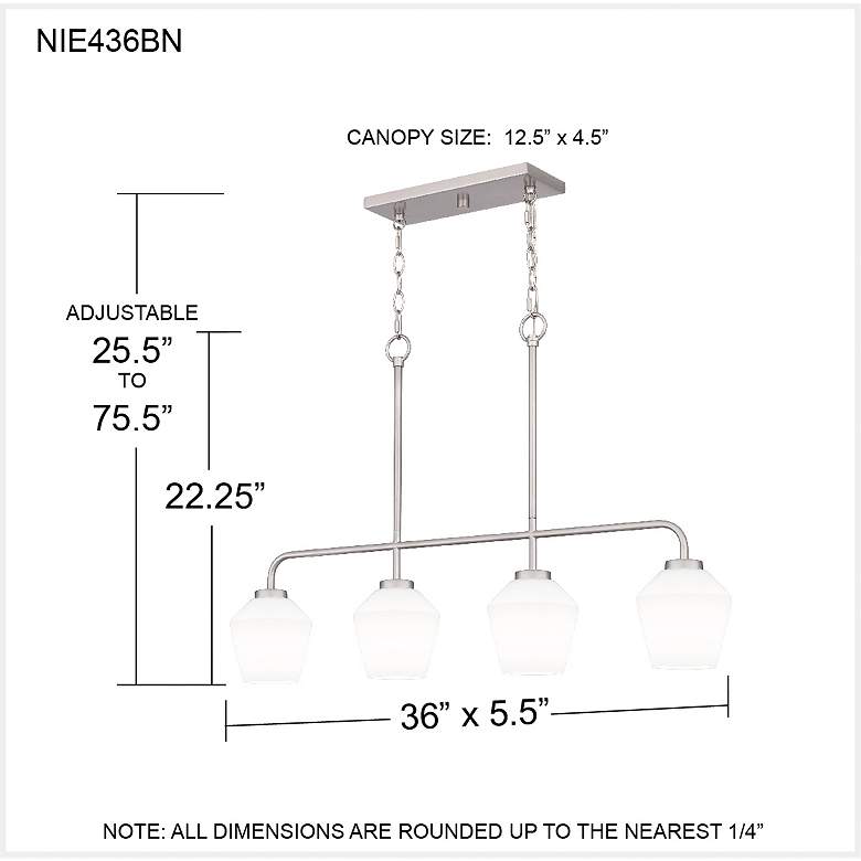 Image 7 Quoizel Nielson 36"W Brushed Nickel 4-Light Island Pendant more views