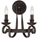 Quoizel Noble 13&quot; High Rustic Black Wall Sconce
